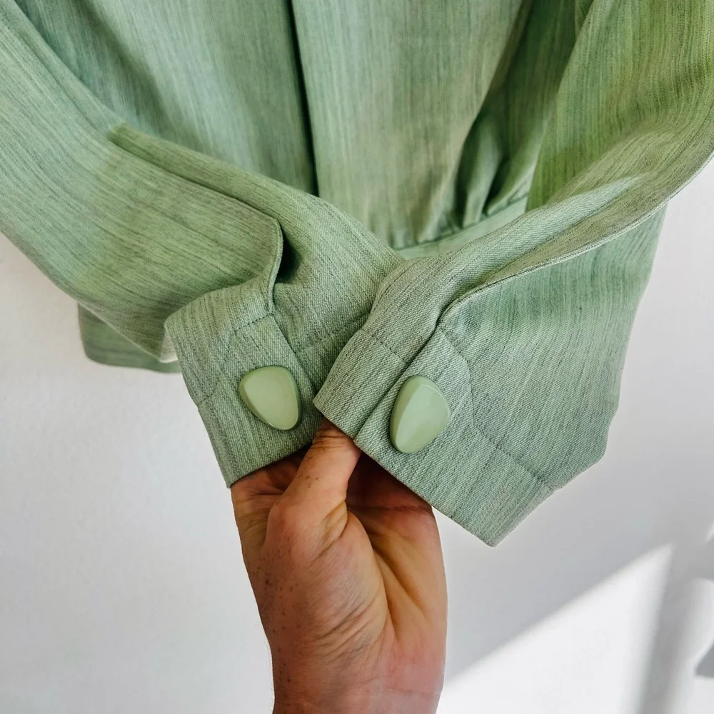 Rare 1980’s Thierry Mugler Sage Green Blazer Skirt Set - Picture 9 of 16